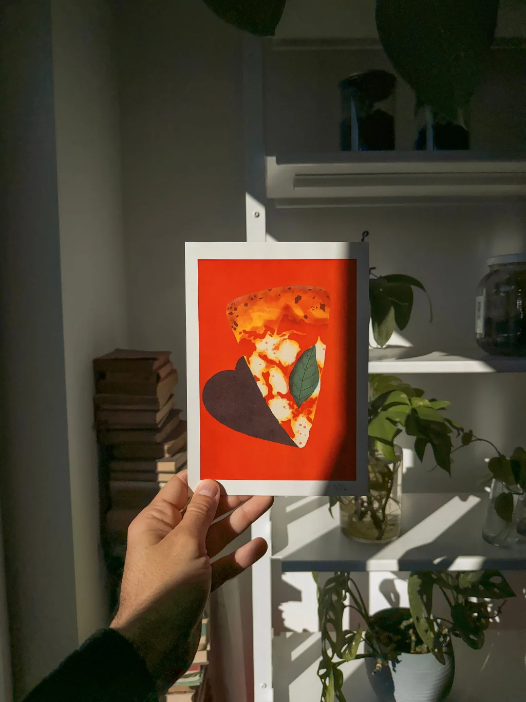 L'illustrazione From Pizza With Love stampata